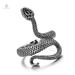 Bague serpent Python en acier