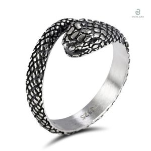 Bague serpent rétro en argent, design unique et stylé