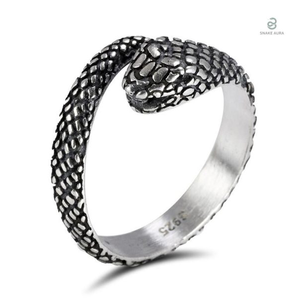Bague serpent rétro en argent, design unique et stylé