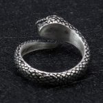 Bague serpent en argent, style rétro et élancé