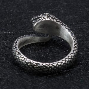 Bague serpent en argent, style rétro et élancé