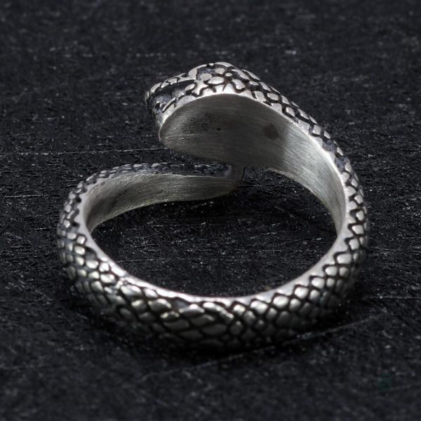 Bague serpent en argent, style rétro et élancé