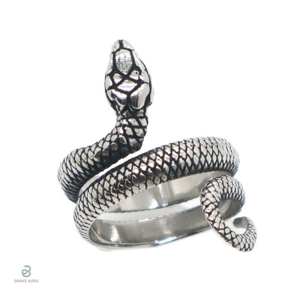Bague Serpent en acier argenté