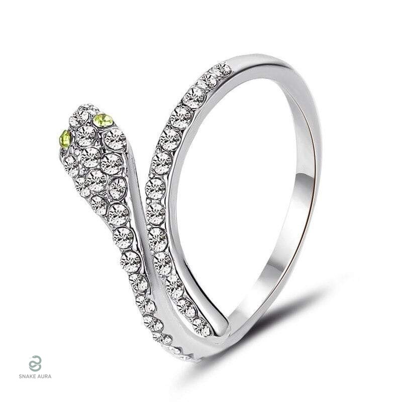 Bague Serpent Strass Argenté