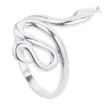 Bague serpent en acier inoxydable, design audacieux