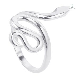 Bague serpent en acier inoxydable, design audacieux