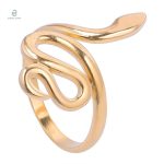 Bague punk serpent, accessoire en acier inoxydable