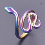Bague serpent, style punk avec finition en acier