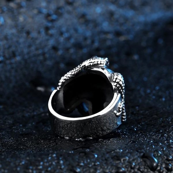 Bague avec serpent et crâne, pour un look audacieux