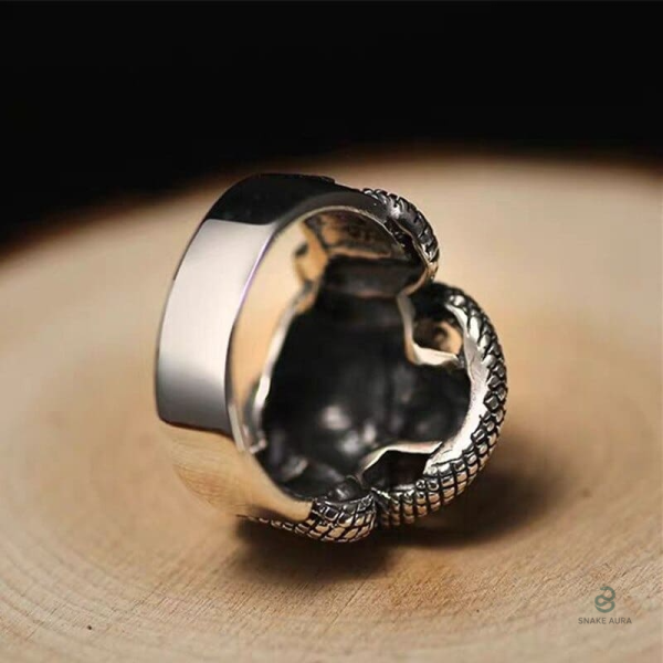 Bijou serpent avec motif de crâne en argent