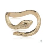 Bague serpent doré vintage au design élégant