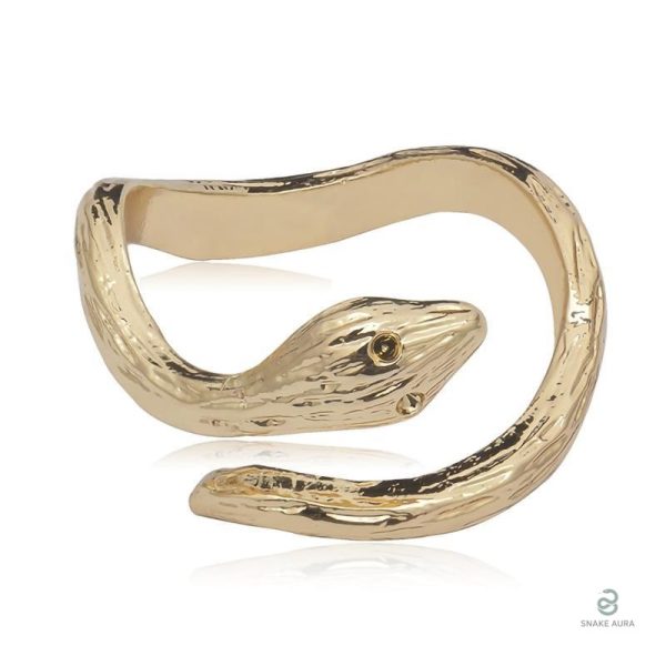 Bague serpent doré vintage au design élégant