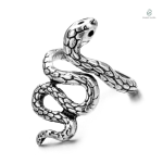 Bague serpent en acier Vipère Aspic