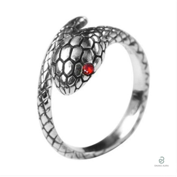 Bague serpent avec yeux rouges