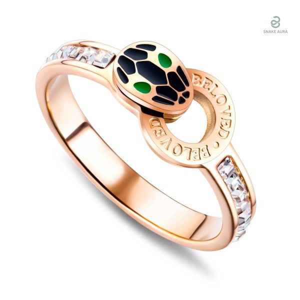 Bague serpent en zircon luxe, design élégant et stylé