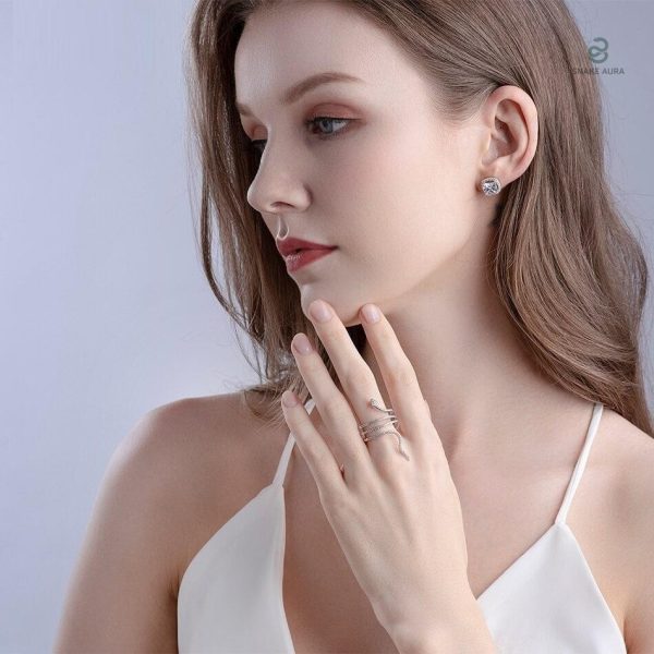 Bague en argent serpent avec un design élégant et féminin