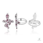 Bijou serpent en cuivre orné de zirconium violet