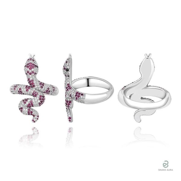 Bijou serpent en cuivre orné de zirconium violet