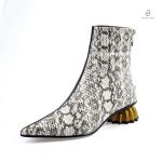 Bottines à Talon Python élégantes en motif serpent