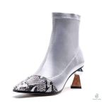 Bottines à Talon avec Motif Serpent