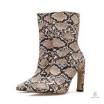 Bottines serpent à talons élégantes et modernes