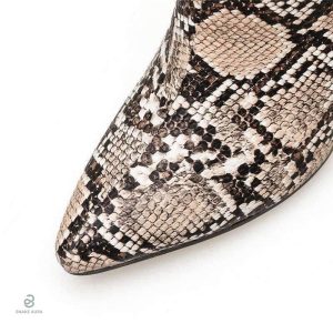 Bottines talons avec design serpent unique