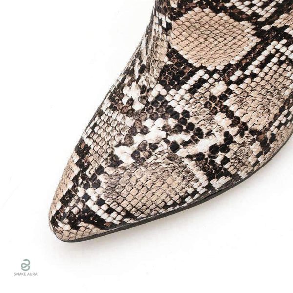 Bottines talons avec design serpent unique