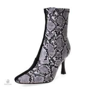 Bottines serpent avec détail bi-ton chic
