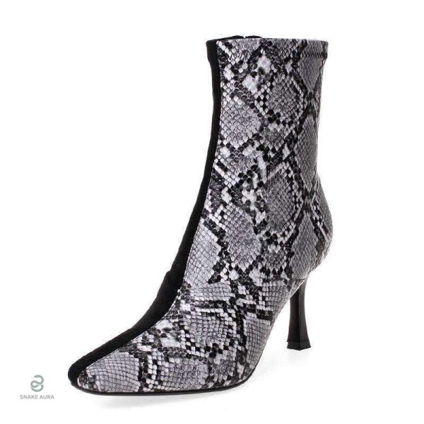 Bottines serpent avec détail bi-ton chic