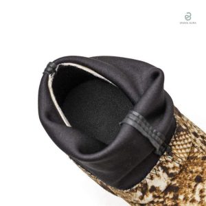 Bottines chaussettes en cuir serpent couleur marron