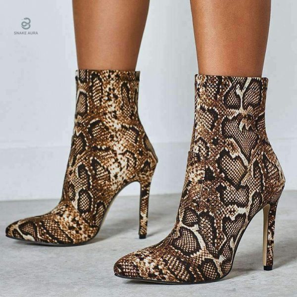 Bottines serpent marron pour un look moderne et chic