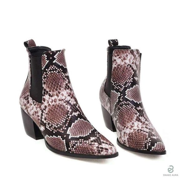 Bottines Chelsea serpent au design élégant et moderne