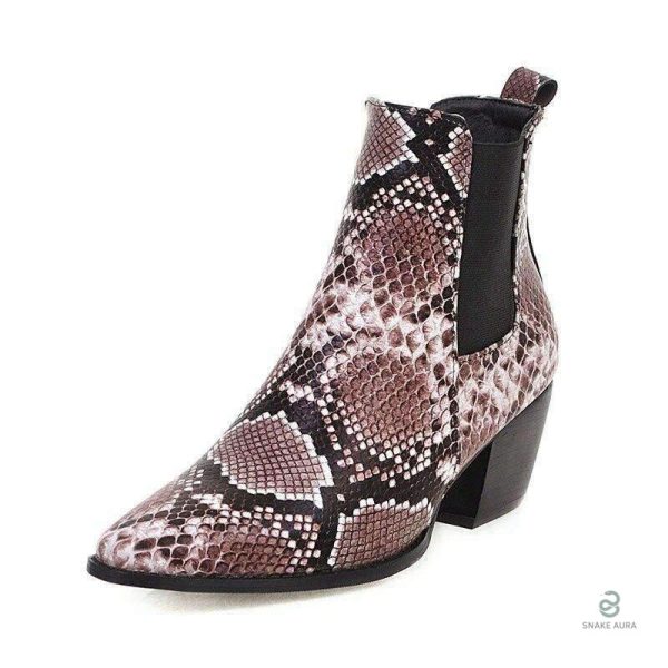 Bottines serpent avec élastiques latéraux pour un ajustement facile