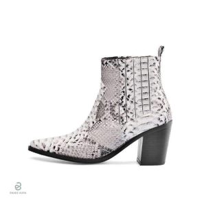 Bottines cowboy à motif serpent, chic et féminin