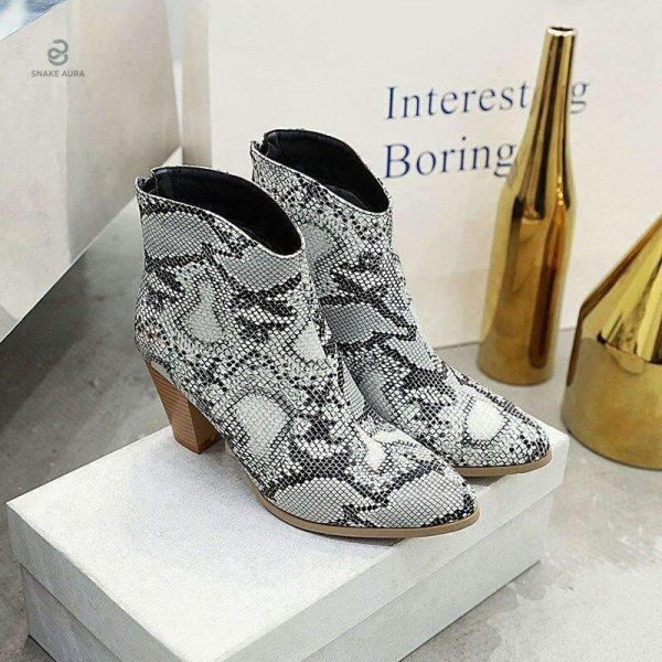 Bottines serpent avec silhouette raffinée et moderne