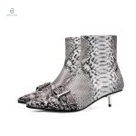 Bottines serpent élégantes en cuir noir