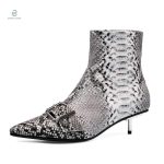Bottines en cuir femme avec motif serpent