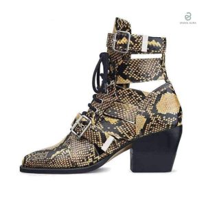 Bottines Femme Peau de Serpent élégantes et tendance