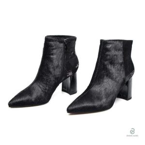 Bottines serpent noir femme élégantes et stylées