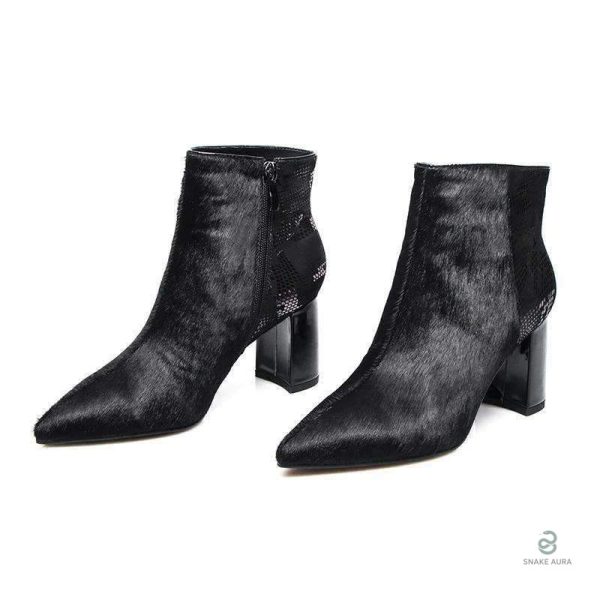 Bottines serpent noir femme élégantes et stylées