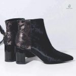 Chaussures serpent femme en noir, look tendance