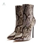 Bottines serpent hiver en cuir synthétique élégant