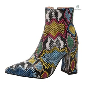 Bottines serpent multicolores pour un style audacieux