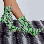 Bottines serpent vert à motif design élégant