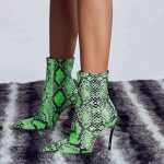 Chic bottines serpent vert pour un look moderne
