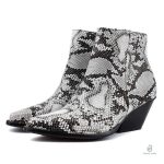 Bottines serpent pointues en simili cuir élégant