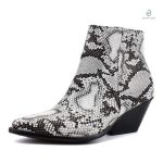 Bottines serpent à bout pointu, style chic et audacieux