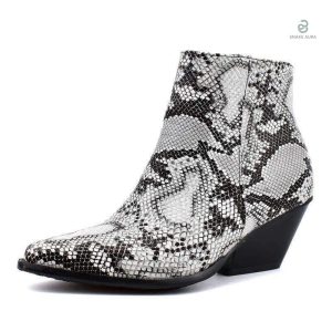 Bottines serpent à bout pointu, style chic et audacieux