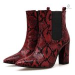 Bottines Python Bordeaux élégantes et tendance