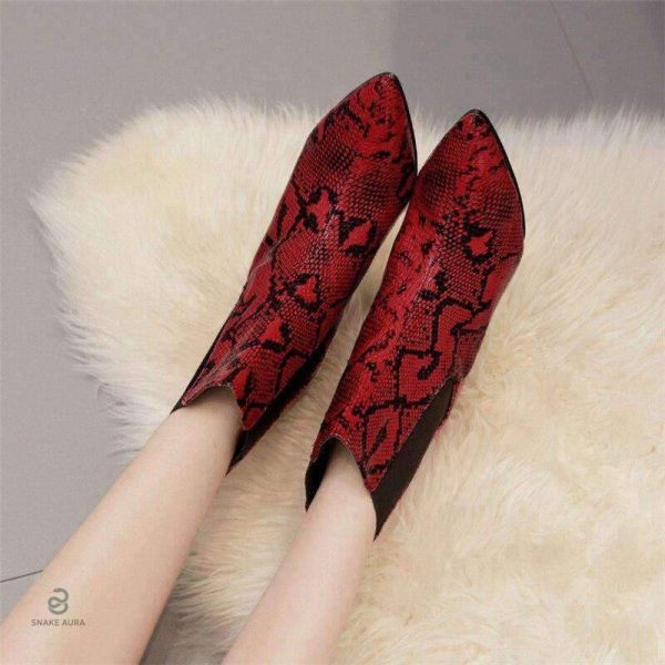 Bottines Python bordeaux pour toutes occasions
